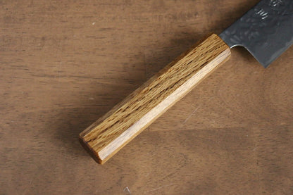 Seisuke Tsukikage AUS10 ขัด ดามัสกัส ลายค้อนตี มีดสำหรับการใช้งานได้ทั่วไป Bunka มีดทำครัวญี่ปุ่น 170mm ด้ามโอ๊ค