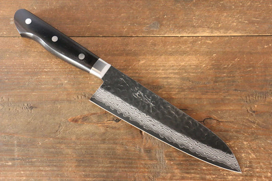 Seisuke VG10 17 ชั้น ดามัสกัส มีด Santoku มีดทำครัวญี่ปุ่น 180mm ด้ามไม้ Pakka wood