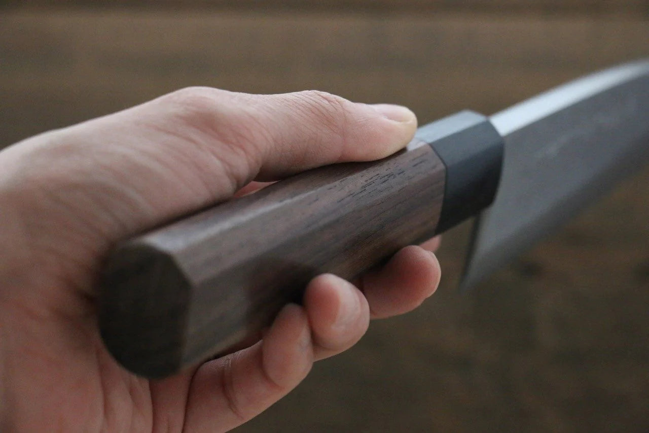 Hideo Kitaoka Blue Steel (บลูสตีล) No.2 ดามัสกัส มีด Deba มีดทำครัวญี่ปุ่น 150mm ด้ามไม้พะยูง