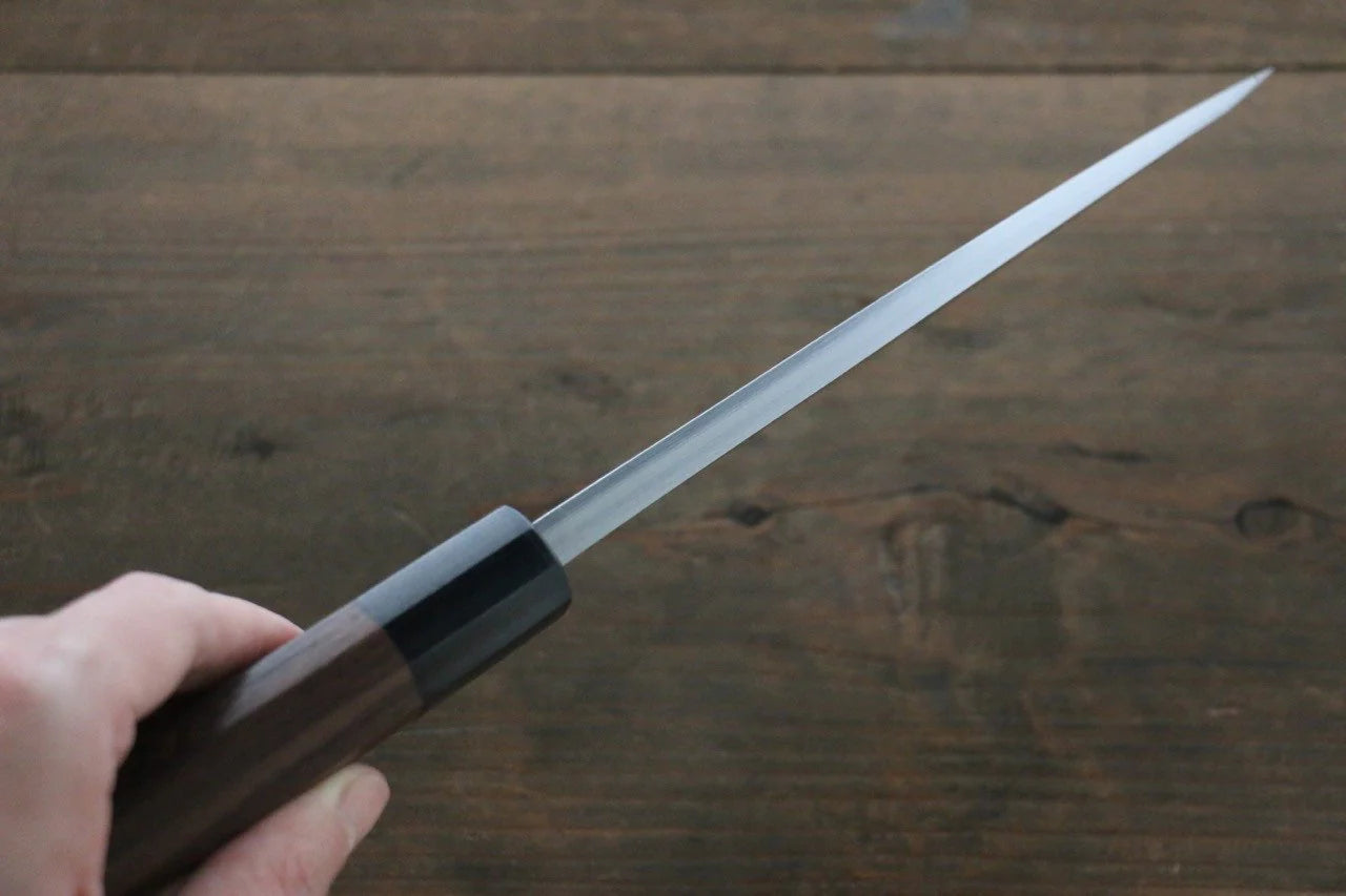 Hideo Kitaoka Blue Steel (บลูสตีล) No.2 ดามัสกัส มีด Deba มีดทำครัวญี่ปุ่น 150mm ด้ามไม้พะยูง