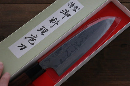 Hideo Kitaoka Blue Steel (บลูสตีล) No.2 ดามัสกัส มีด Deba มีดทำครัวญี่ปุ่น 150mm ด้ามไม้พะยูง