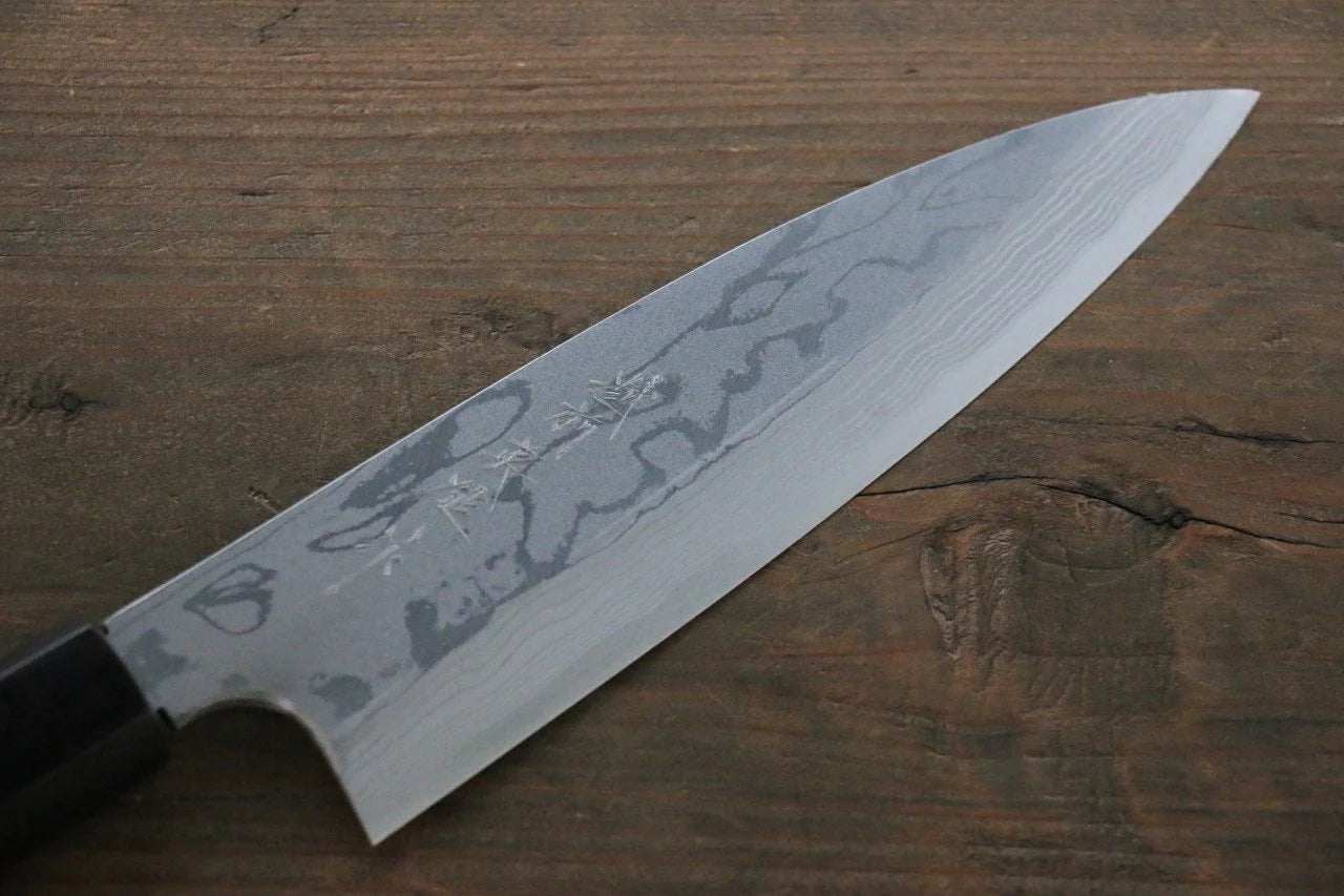Hideo Kitaoka Blue Steel (บลูสตีล) No.2 ดามัสกัส มีด Funayuki มีดทำครัวญี่ปุ่น 170mm ด้ามไม้พะยูง