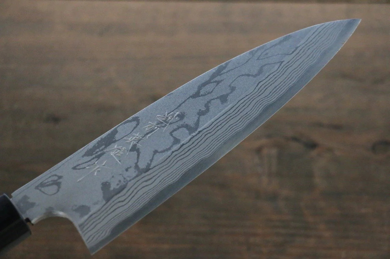 Hideo Kitaoka Blue Steel (บลูสตีล) No.2 ดามัสกัส มีด Funayuki มีดทำครัวญี่ปุ่น 170mm ด้ามไม้พะยูง
