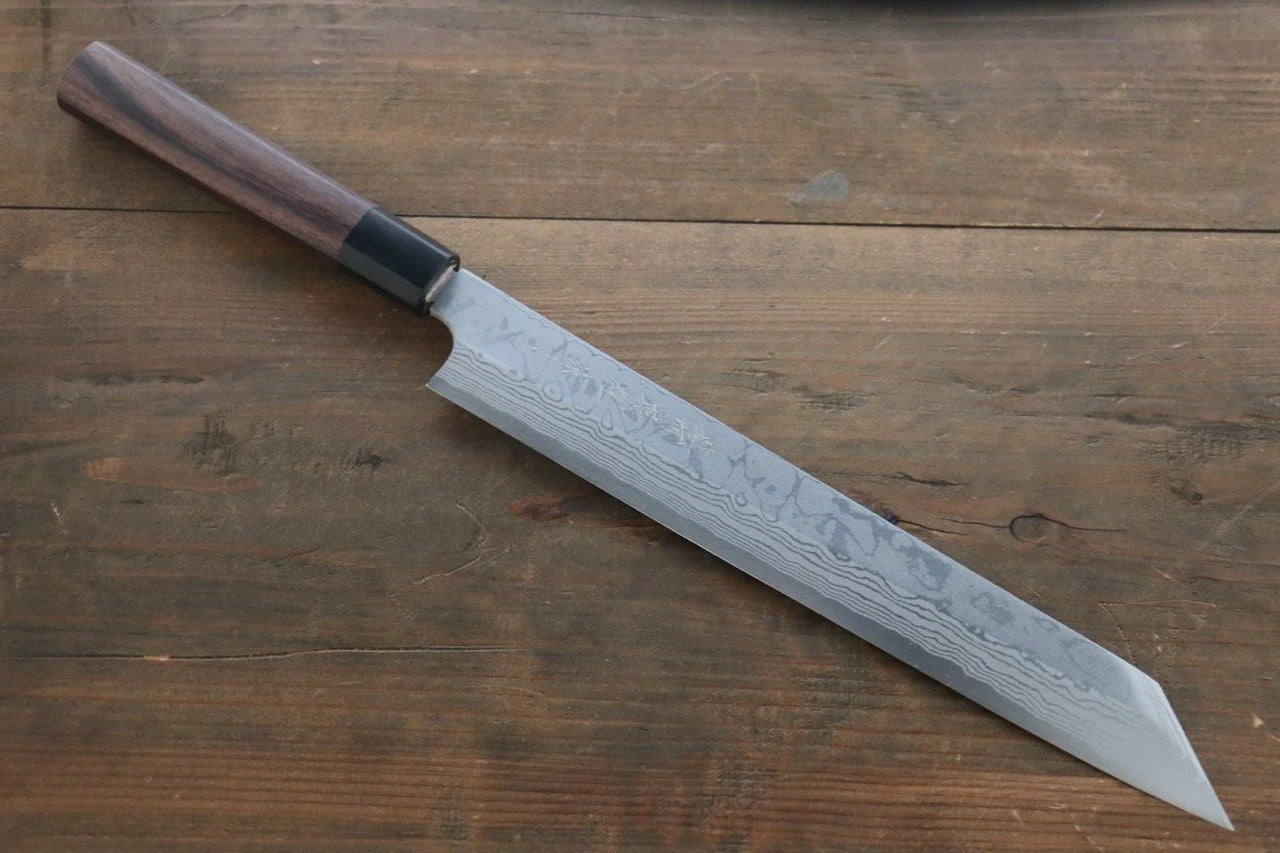 Hideo Kitaoka Blue Steel (บลูสตีล) No.2 ดามัสกัส มีด Kiritsuke Yanagiba มีดทำครัวญี่ปุ่น 270mm ด้ามไม้พะยูง