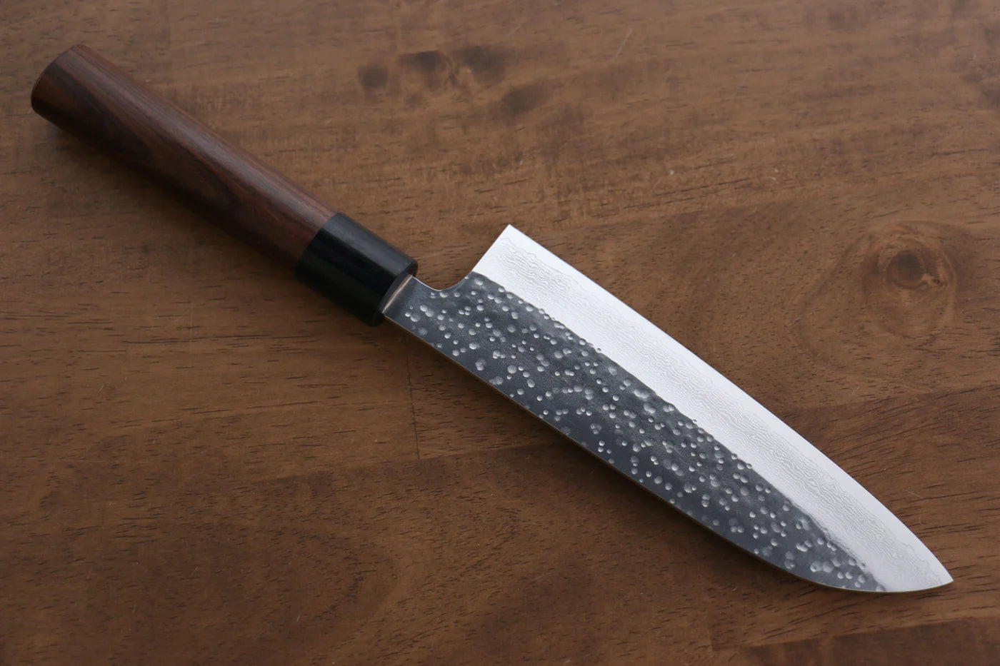 Seisuke VG10 ลายค้อนตี (กลม) มีด Santoku มีดทำครัวญี่ปุ่น 165mm ด้ามสีม่วง