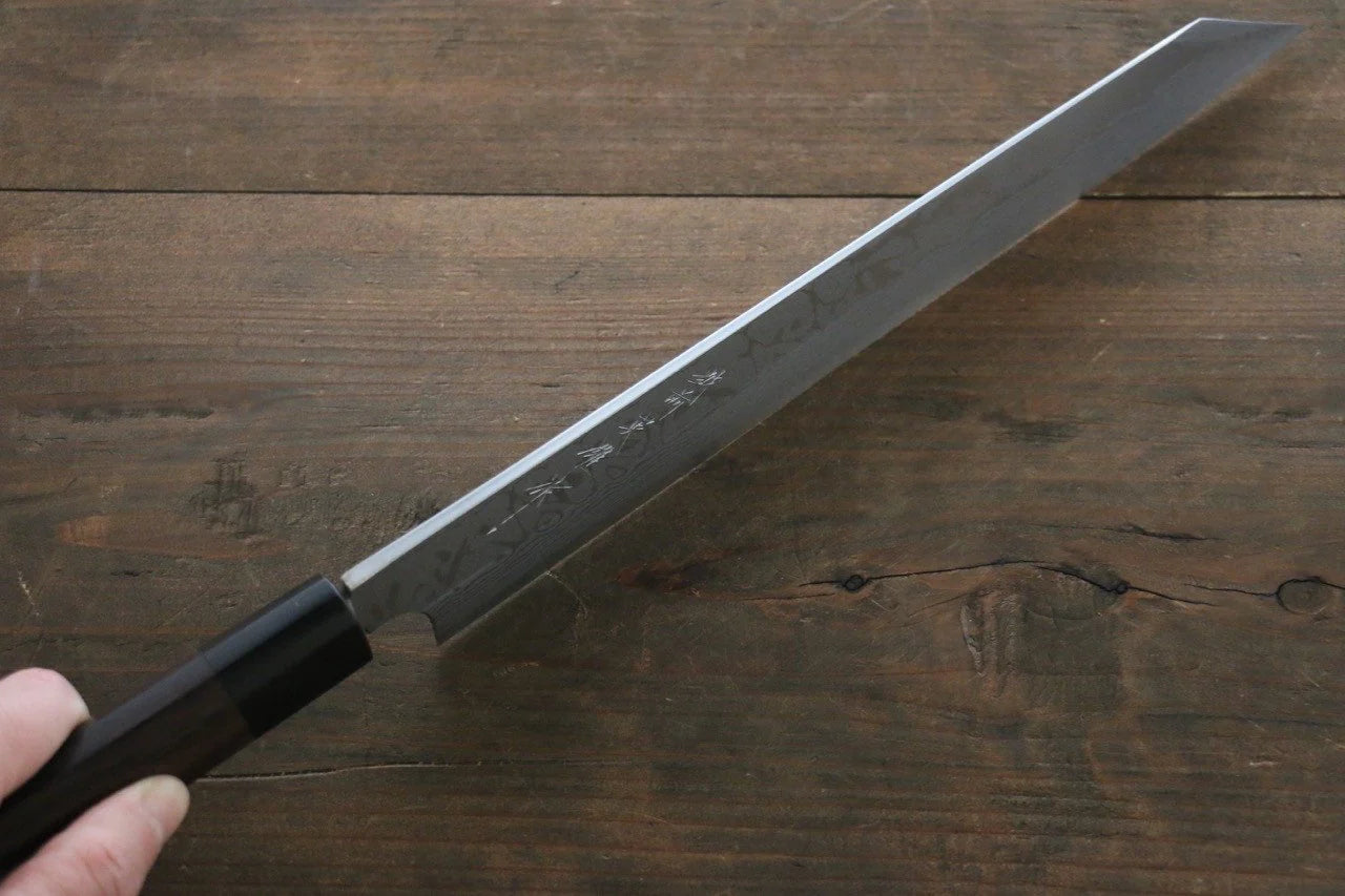 Hideo Kitaoka Blue Steel (บลูสตีล) No.2 ดามัสกัส มีด Kiritsuke Yanagiba มีดทำครัวญี่ปุ่น 270mm ด้ามไม้พะยูง