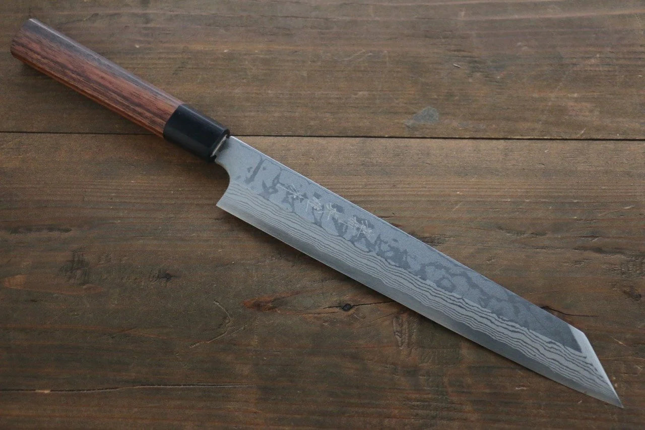 Hideo Kitaoka Blue Steel (บลูสตีล) No.2 ดามัสกัส มีด Kiritsuke Yanagiba มีดทำครัวญี่ปุ่น 240mm ด้ามไม้พะยูง