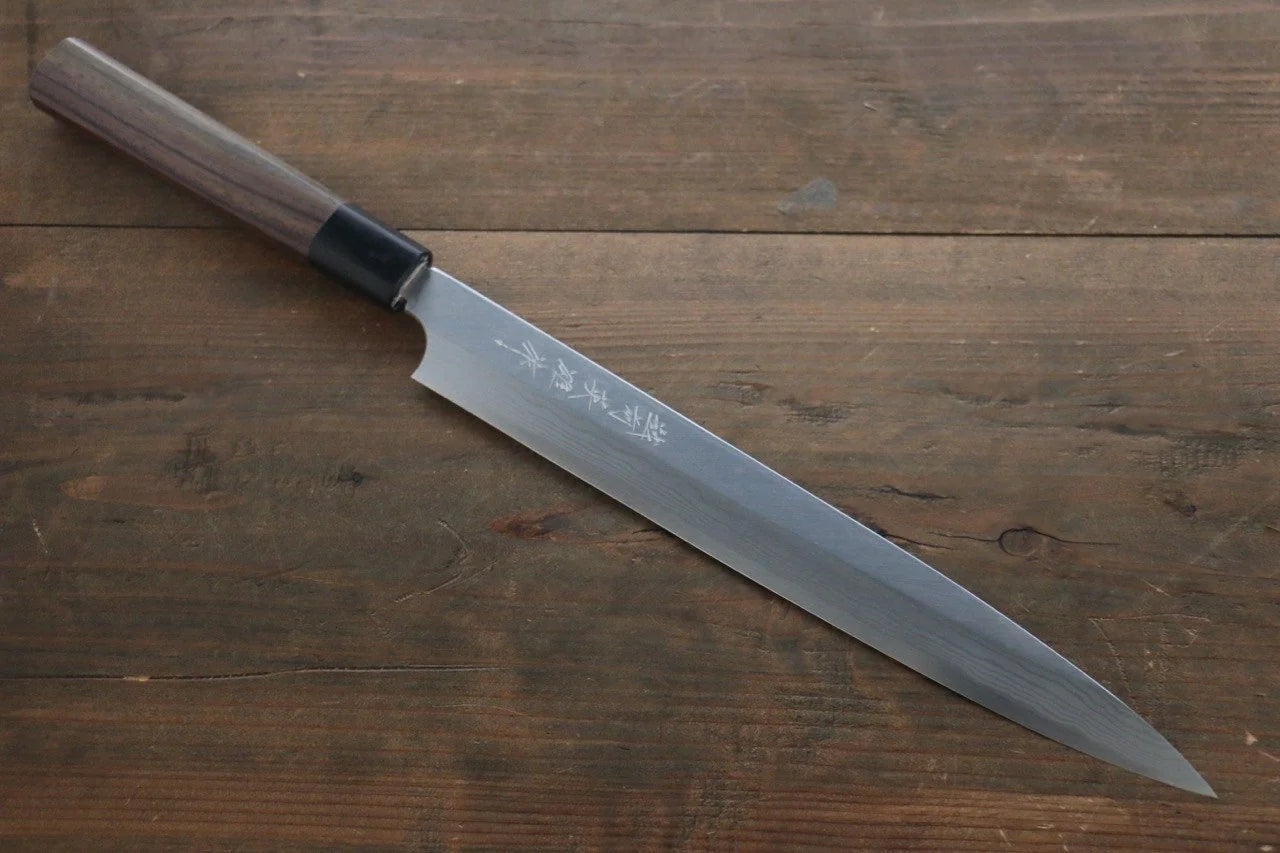 Hideo Kitaoka Blue Steel (บลูสตีล) No.2 ดามัสกัส มีด Yanagiba มีดทำครัวญี่ปุ่น 270mm ด้ามไม้พะยูง