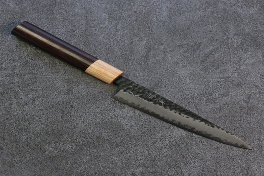 Seisuke Shitan Blue Super (บลูซุปเปอร์สตีล) ลายค้อนตี Kurouchi มีดขนาดเล็ก  Petty มีดทำครัวญี่ปุ่น 135mm ด้ามไม้พะยูง