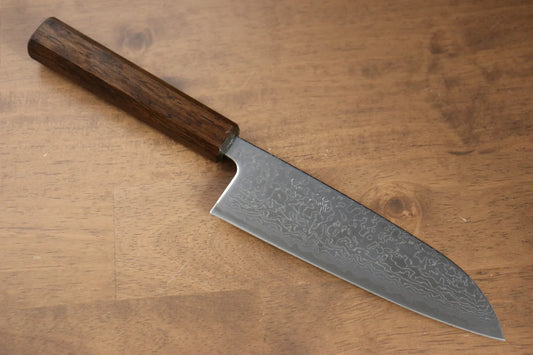Seisuke VG10 ขัดขึ้นเงากระจก ลายดามัสกัส มีด Santoku มีดทำครัวญี่ปุ่น 165mm ด้ามโอ๊ค