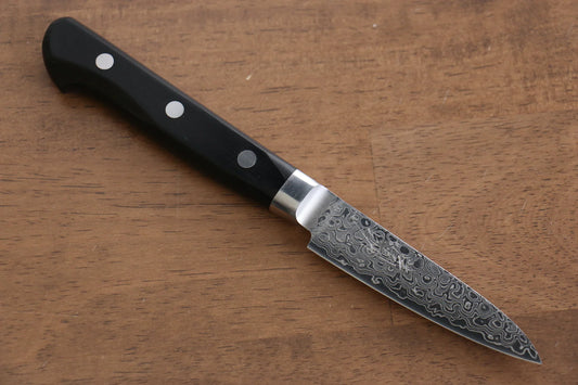Seisuke AUS10 45 ชั้น ขัดขึ้นเงากระจก ลายดามัสกัส มีดขนาดเล็ก  Petty มีดทำครัวญี่ปุ่น 80mm ด้ามไม้ Pakka wood สีดำ