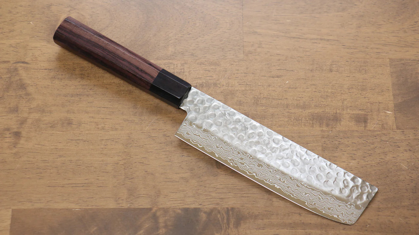 Seisuke AUS10 ดามัสกัส 45 ชั้น มีด Usuba มีดทำครัวญี่ปุ่น 175mm ด้ามไม้พะยูง