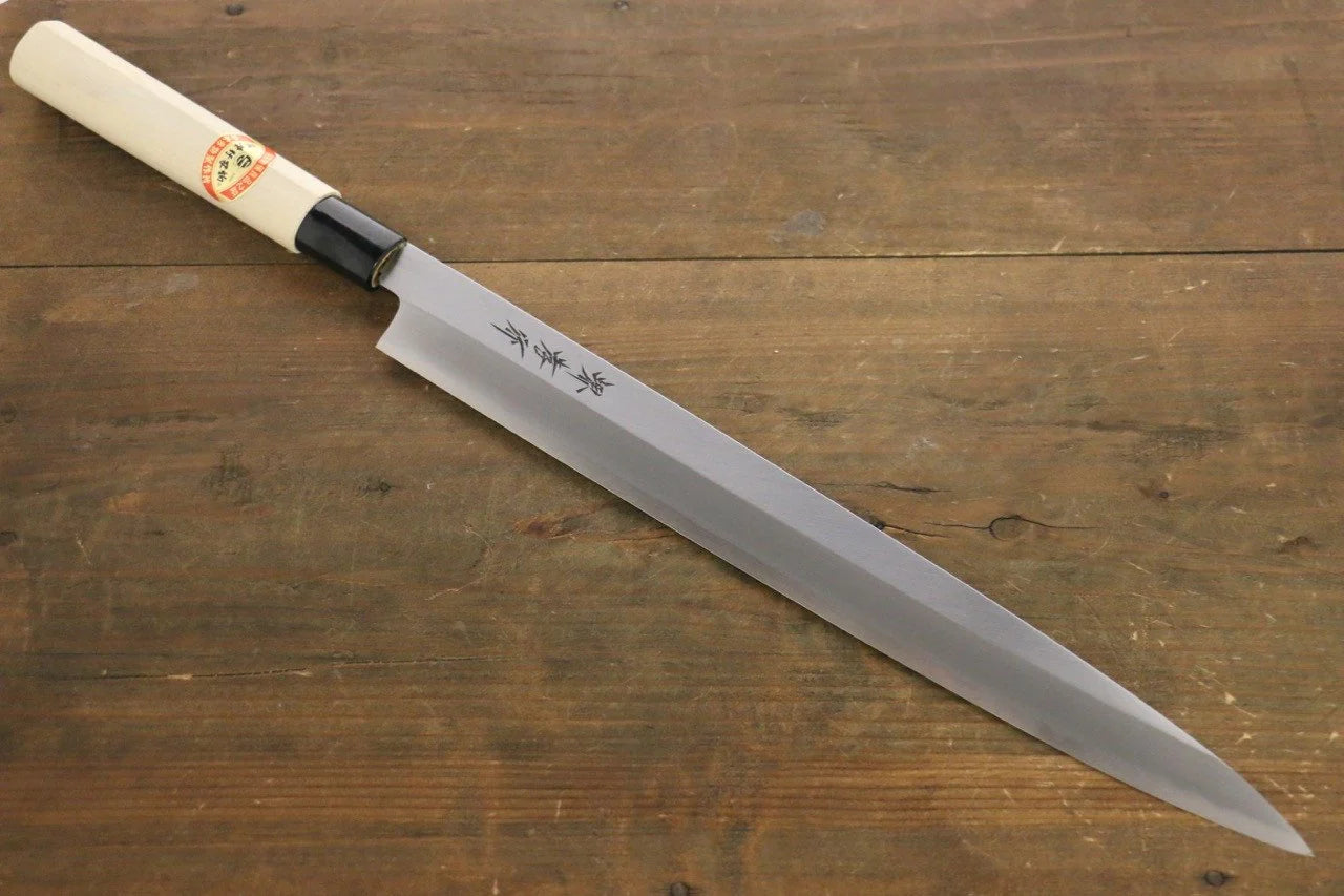 Sakai Takayuki Kasumi White Steel (เหล็กกล้าขาว) มีด Yanagiba มีดทำครัวญี่ปุ่น ด้ามต้นเเมกโนเลีย