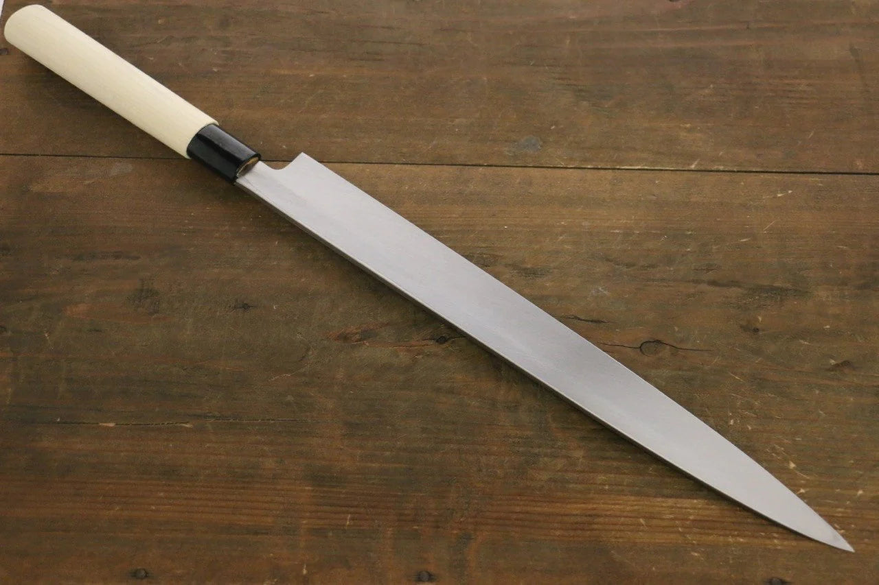 Sakai Takayuki Kasumi White Steel (เหล็กกล้าขาว) มีด Yanagiba มีดทำครัวญี่ปุ่น ด้ามต้นเเมกโนเลีย