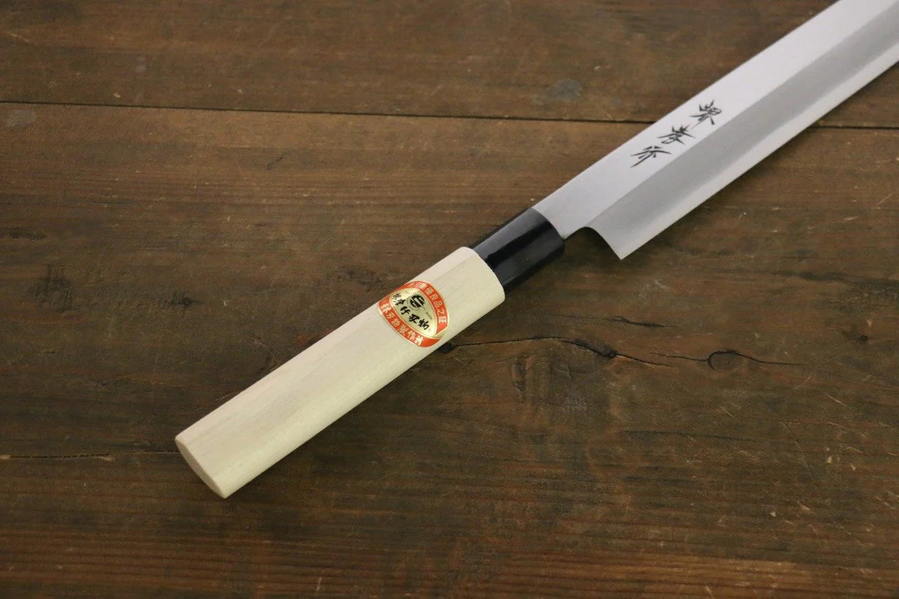 Sakai Takayuki Kasumi White Steel (เหล็กกล้าขาว) มีด Yanagiba มีดทำครัวญี่ปุ่น ด้ามต้นเเมกโนเลีย