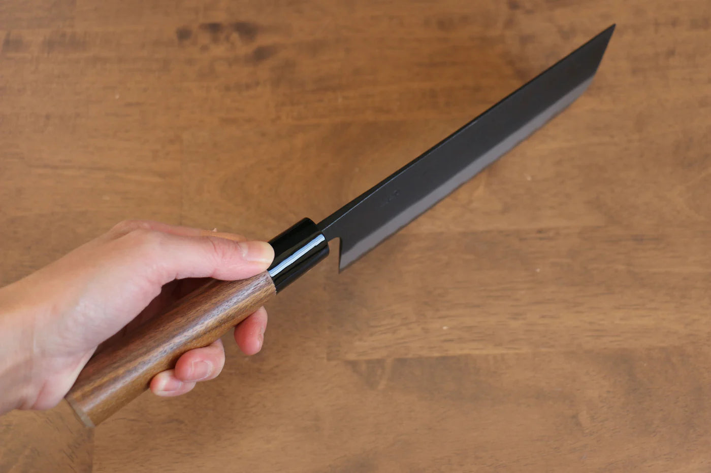 Nao Yamamoto White Steel (เหล็กกล้าขาว) Kurouchi มีดหั่นผัก Nakiri มีดทำครัวญี่ปุ่น 180mm ด้ามไม้วอลนัท