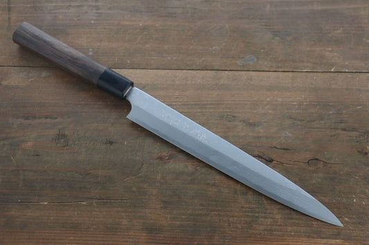 Hideo Kitaoka White Steel (เหล็กกล้าขาว) No.2 ดามัสกัส มีด Yanagiba มีดทำครัวญี่ปุ่น 240mm ด้ามไม้พะยูง