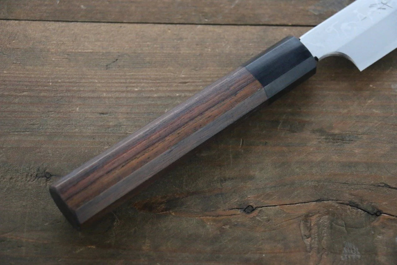 Hideo Kitaoka White Steel (เหล็กกล้าขาว) No.2 ดามัสกัส มีด Yanagiba มีดทำครัวญี่ปุ่น 300mm ด้ามจับไม้พะยูง