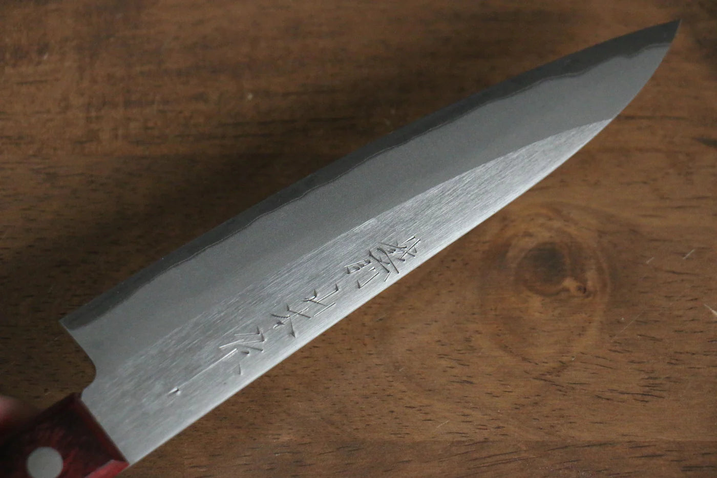 Nao Yamamoto White Steel (เหล็กกล้าขาว) No.2 มีดขนาดเล็ก  Petty มีดทำครัวญี่ปุ่น 150mm ด้ามไม้ Pakka wood สีแดง