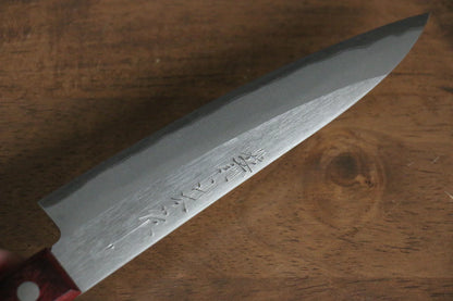 Nao Yamamoto White Steel (เหล็กกล้าขาว) No.2 มีดขนาดเล็ก  Petty มีดทำครัวญี่ปุ่น 150mm ด้ามไม้ Pakka wood สีแดง