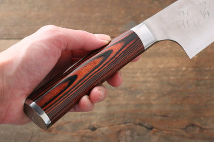 Takeshi Saji SRS13 ลายค้อนตี มีด Santoku มีดทำครัวญี่ปุ่น 180mm ด้ามไม้ Pakka wood สีแดง