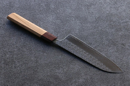 Yoshimi Kato Minamo R2/SG2 ลายค้อนตี มีด Santoku มีดทำครัวญี่ปุ่น 165mm ด้ามโอ๊ค