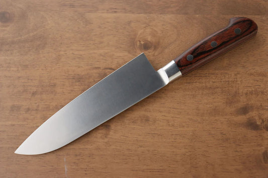 Iseya โมลิบดินัม มีด Santoku มีดทำครัวญี่ปุ่น 180mm ด้ามไม้ Pakka wood มะฮอกกานี