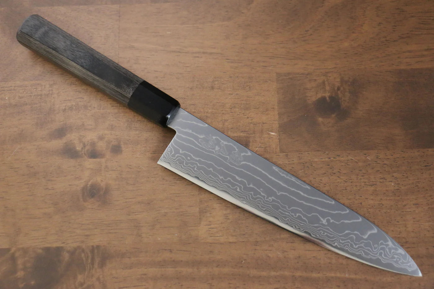 Kajin เหล็กโคบอลด์พิเศษ ดามัสกัส มีดกิวโตะ Gyuto มีดทำครัวญี่ปุ่น 210mm ด้ามไม้ Pakka wood สีเทา