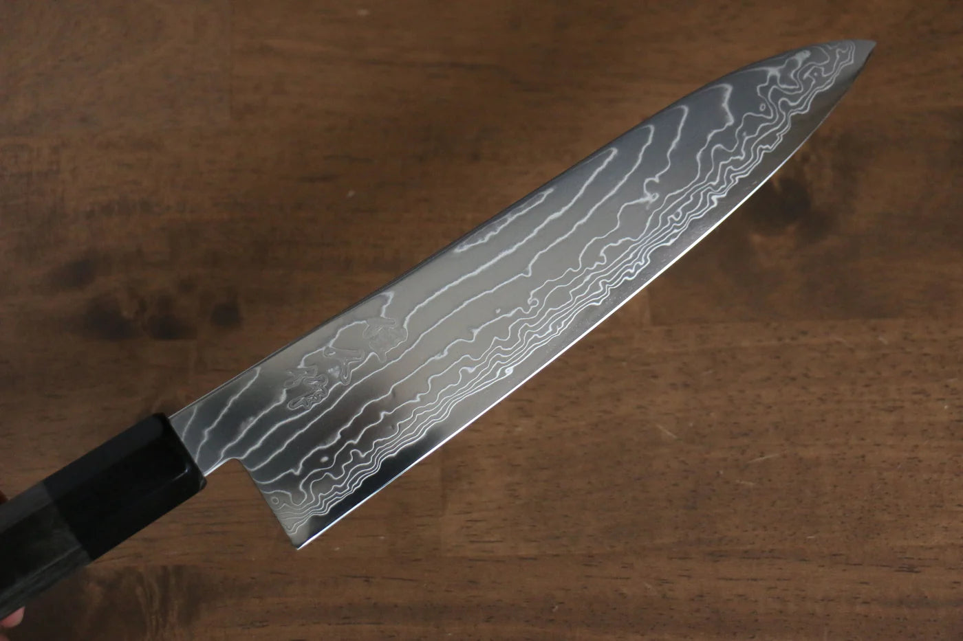 Kajin เหล็กโคบอลด์พิเศษ ดามัสกัส มีดกิวโตะ Gyuto มีดทำครัวญี่ปุ่น 210mm ด้ามไม้ Pakka wood สีเทา