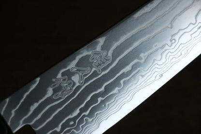 Kajin เหล็กโคบอลด์พิเศษ ดามัสกัส มีดกิวโตะ Gyuto มีดทำครัวญี่ปุ่น 210mm ด้ามไม้ Pakka wood สีเทา