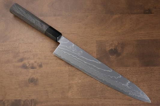 Kajin เหล็กโคบอลด์พิเศษ ดามัสกัส มีดกิวโตะ Gyuto มีดทำครัวญี่ปุ่น 240mm ด้ามไม้ Pakka wood สีเทา