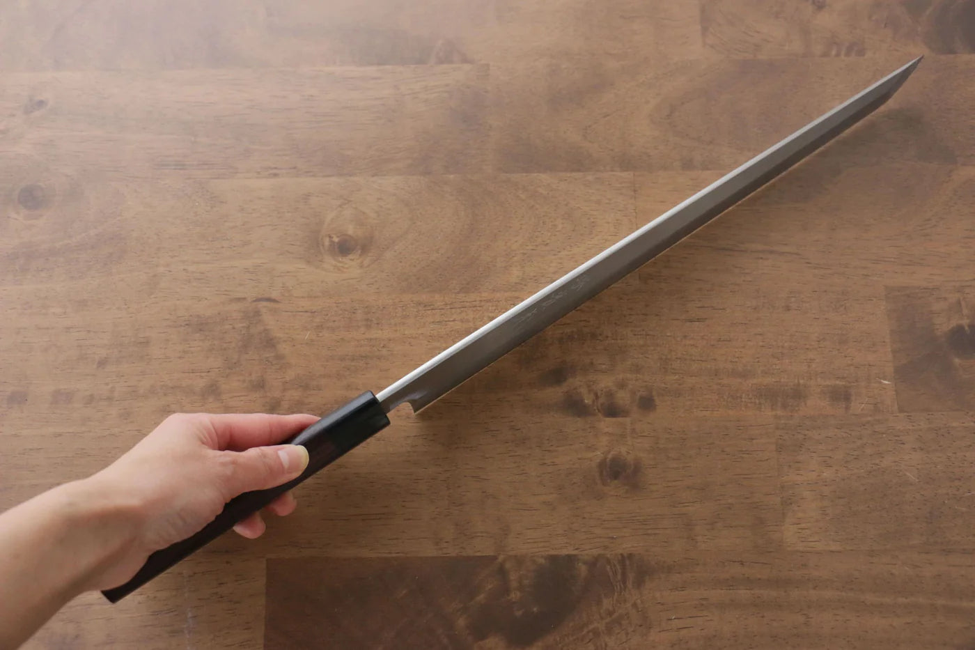 Jikko Silver Steel No.3 (เหล็กเงิน No.3) มีด Sakimaru Yanagiba มีดทำครัวญี่ปุ่น 330mm ด้ามไม้พะยูง
