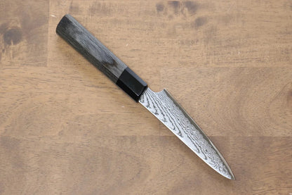 Kanjyo VG10 ดามัสกัส มีดขนาดเล็ก  Petty มีดทำครัวญี่ปุ่น 120mm ด้ามไม้ Pakka wood สีเทา