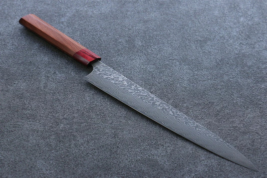Yoshimi Kato R2/SG2 ดามัสกัส มีดเลาะเอ็น Sujihiki มีดทำครัวญี่ปุ่น 270mm ด้ามฮอนดูรัสแดง