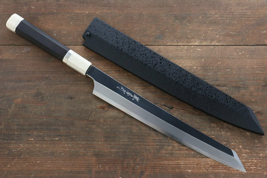 Sakai Takayuki Hien Silver Steel No.3 (เหล็กเงิน No.3) ขัดขึ้นเงากระจก มีด Kiritsuke Yanagiba มีดทำครัวญี่ปุ่น 270mm ด้ามไม้มะเกลือ (ประดับห่วงคู่) มีฝัก (ปลอก) มีด