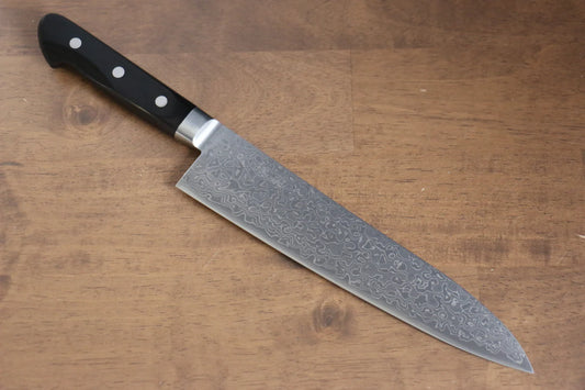 Seisuke Kagami AUS10 ขัดขึ้นเงากระจก ลายดามัสกัส มีดกิวโตะ Gyuto มีดทำครัวญี่ปุ่น 210mm ด้ามไม้ Pakka wood สีดำ