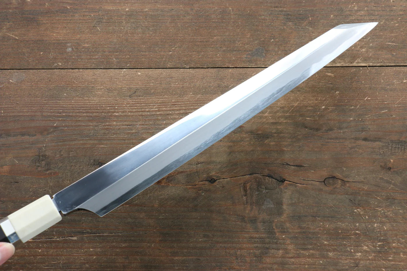Sakai Takayuki Blue Steel (บลูสตีล) No.1 มีด Yanagiba มีดทำครัวญี่ปุ่น 300mm ด้ามไม้คะรินประดับห่วง 3ห่วง มีฝัก (ปลอก) มีด