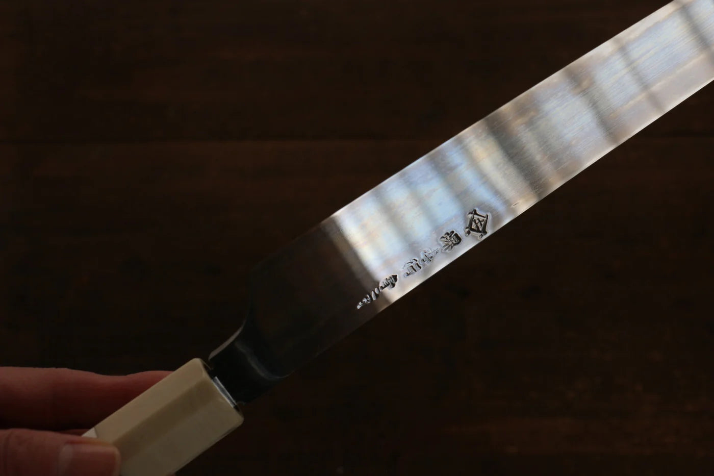 Sakai Takayuki Blue Steel (บลูสตีล) No.1 มีด Yanagiba มีดทำครัวญี่ปุ่น 300mm ด้ามไม้คะรินประดับห่วง 3ห่วง มีฝัก (ปลอก) มีด