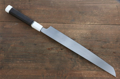 Sakai Takayuki Honyaki Blue Steel (บลูสตีล) No.2 ขัดขึ้นเงากระจก มีด Sakimaru Takohiki มีดทำครัวญี่ปุ่น 300mm ด้ามไม้มะเกลือ (ประดับห่วง) มีฝัก (ปลอก) มีด