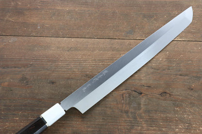 Sakai Takayuki Honyaki Blue Steel (บลูสตีล) No.2 ขัดขึ้นเงากระจก มีด Sakimaru Takohiki มีดทำครัวญี่ปุ่น 300mm ด้ามไม้มะเกลือ (ประดับห่วง) มีฝัก (ปลอก) มีด