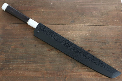 Sakai Takayuki Honyaki Blue Steel (บลูสตีล) No.2 ขัดขึ้นเงากระจก มีด Sakimaru Takohiki มีดทำครัวญี่ปุ่น 300mm ด้ามไม้มะเกลือ (ประดับห่วง) มีฝัก (ปลอก) มีด