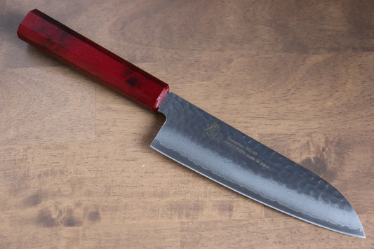 Sakai Takayuki Nanairo VG10 33 ชั้น มีด Santoku มีดทำครัวญี่ปุ่น 180mm ด้ามพลาสติก ABS (กระดองเต่า)
