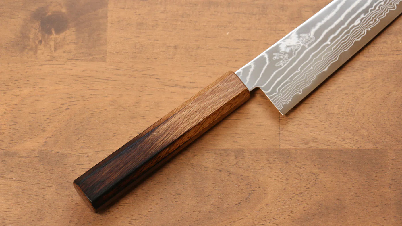 Kajin เหล็กโคบอลด์พิเศษ ดามัสกัส มีดกิวโตะ Gyuto มีดทำครัวญี่ปุ่น 240mm ด้ามไม้โอ๊กเผา (Mehakkaku)