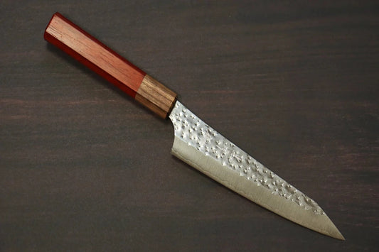 Yu Kurosaki Senko Ei R2/SG2 ลายค้อนตี มีดขนาดเล็ก  Petty มีดทำครัวญี่ปุ่น 150mm ด้ามไม้ประดู่