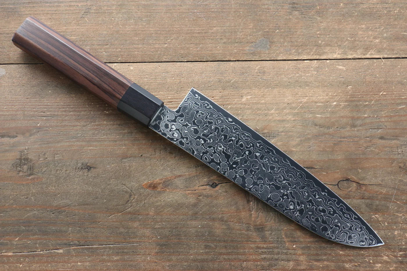 Seisuke AUS10 ดามัสกัส มีด Santoku มีดทำครัวญี่ปุ่น 180mm ด้ามไม้พะยูง