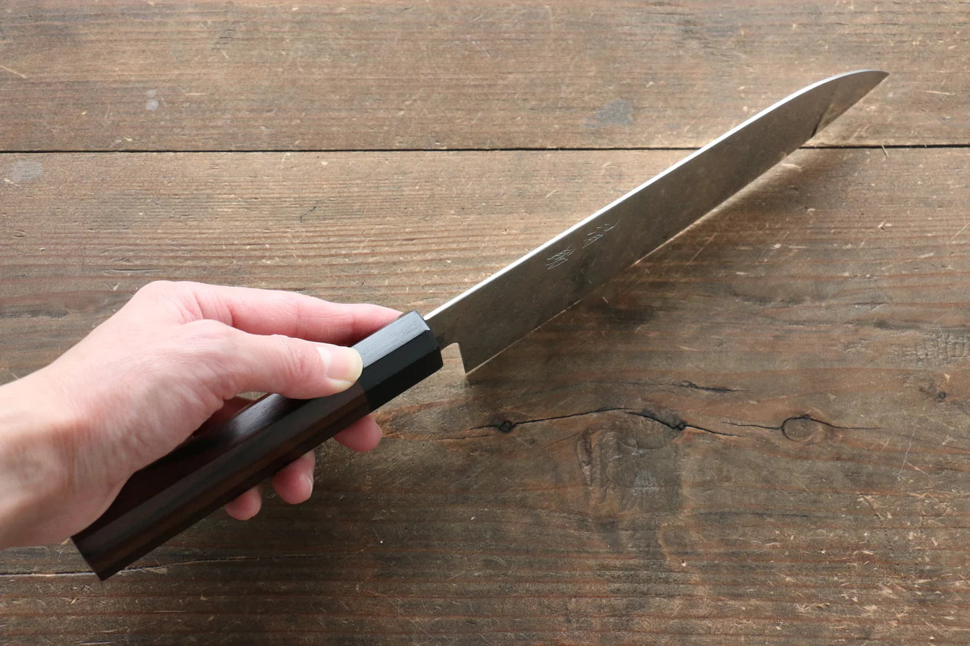 Seisuke AUS10 ดามัสกัส มีด Santoku มีดทำครัวญี่ปุ่น 180mm ด้ามไม้พะยูง