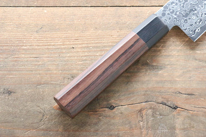 Seisuke AUS10 ดามัสกัส มีด Santoku มีดทำครัวญี่ปุ่น 180mm ด้ามไม้พะยูง