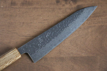 Seisuke Tsukikage AUS10 ขัด ดามัสกัส ลายค้อนตี มีดกิวโตะ Gyuto มีดทำครัวญี่ปุ่น 180mm ด้ามโอ๊ค