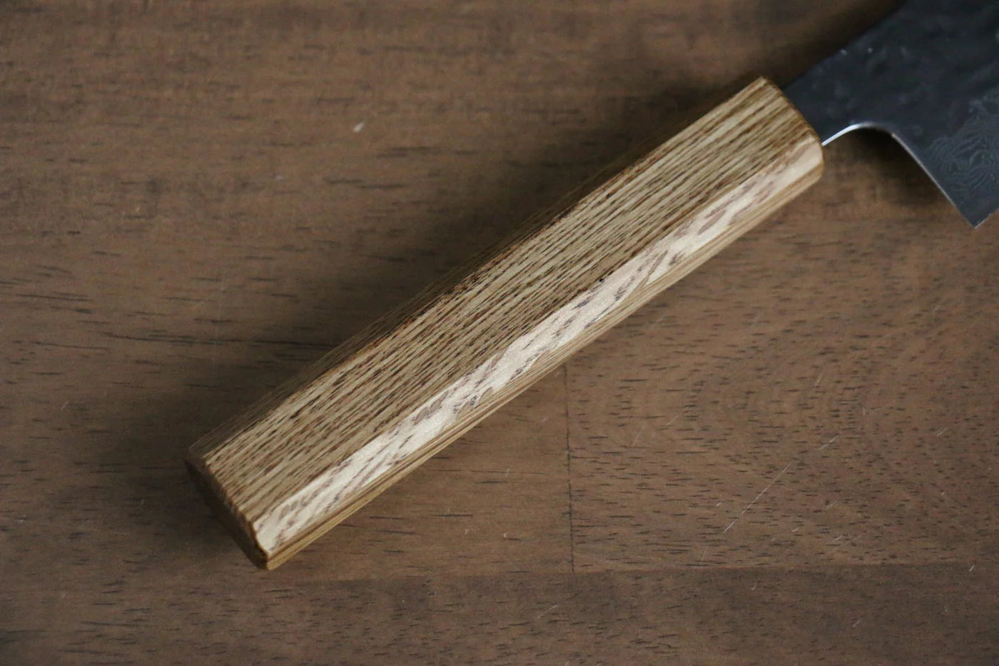 Seisuke Tsukikage AUS10 ขัด ดามัสกัส ลายค้อนตี มีดกิวโตะ Gyuto มีดทำครัวญี่ปุ่น 180mm ด้ามโอ๊ค