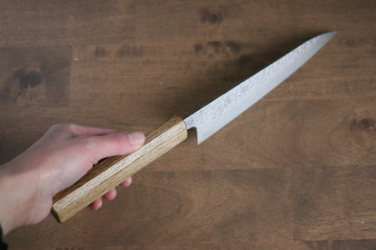 Seisuke Tsukikage AUS10 ขัด ดามัสกัส ลายค้อนตี มีดกิวโตะ Gyuto มีดทำครัวญี่ปุ่น 180mm ด้ามโอ๊ค